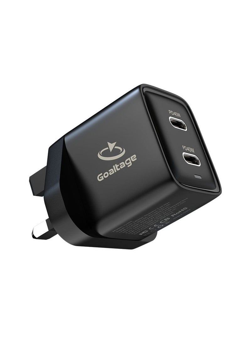 جولتيج شاحن حائط فائق السرعة من نوع GaN ثنائي المنافذ بقوة 40 واط من Goaltage - موديل CH05 - Image 3